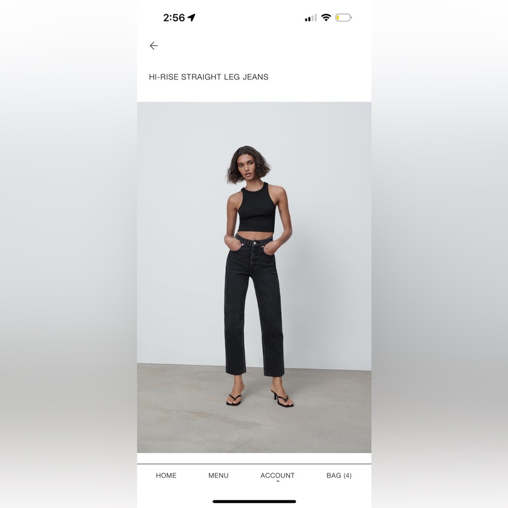 Zara high waisted straight jeans